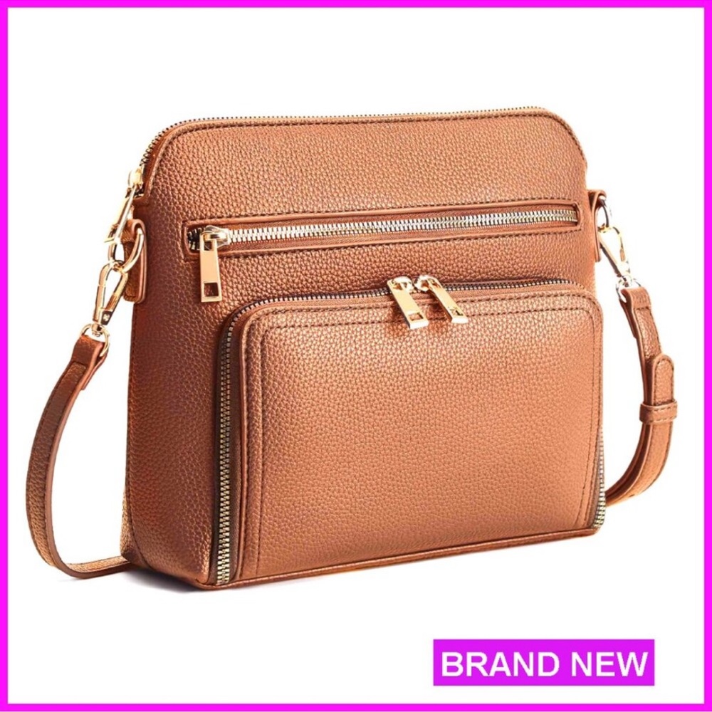 Vegan Leather Crossbody Bag with RFID Wallet Adjustable Strap Retro Chic new